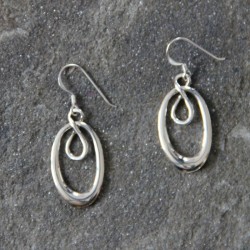 A sterling Silver pair of Double Hoop earrings